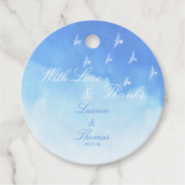 Hochzeit Minimalistischer Wasserfarben Geschenkanhänger