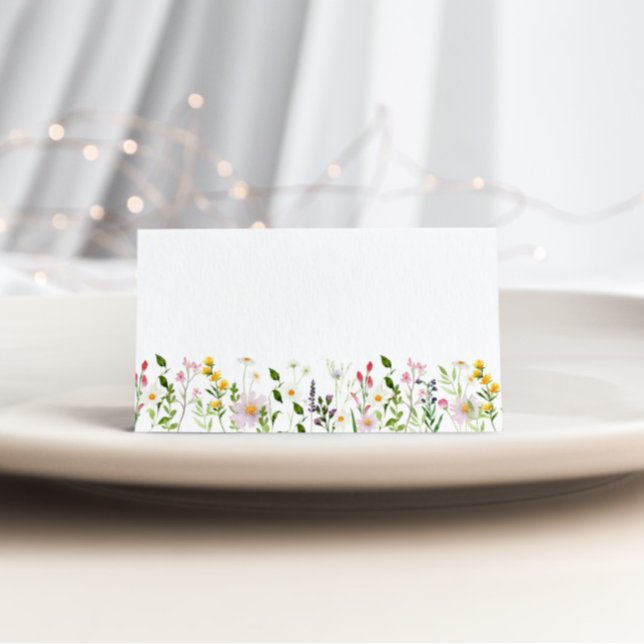 Hochzeit Minimalistischer Wildblumen Platzkarte (Von Creator hochgeladen)
