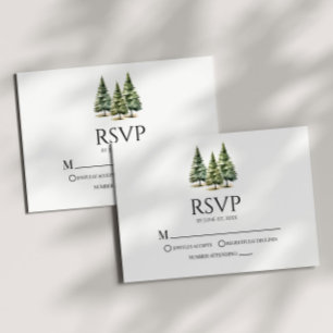 Hochzeit Minimalistischer Winterschneekiefern RSVP Karte