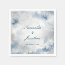 Hochzeit mit Abstraktem Wasser in Blau und Grau