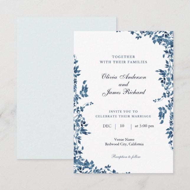 Hochzeit mit altem Geld, Einladung zur Hochzeit vo (Vorne/Hinten)