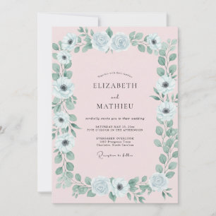 Hochzeit mit blassem Mauve-Anemone Einladung