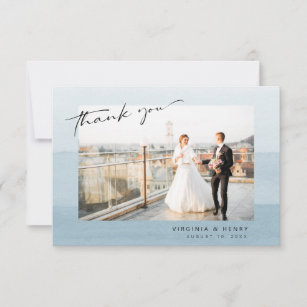Hochzeit mit blauem Wasser Dankeskarte