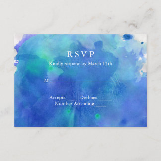 Hochzeit mit blauem Wasser RSVP Karte