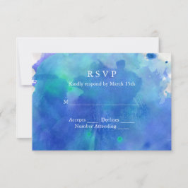 Hochzeit mit blauem Wasser RSVP Karte
