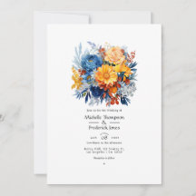 Hochzeit mit Blauer, Orange und Gelb