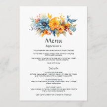 Hochzeit mit Blauer, Orange und Gelb
