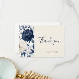 Hochzeit mit blühenden Blumen Dankeskarte