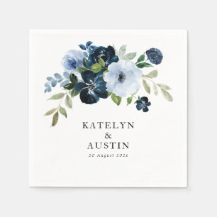 Hochzeit mit blühenden Blumen Serviette