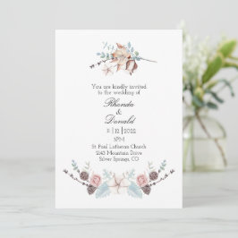 Hochzeit mit Blumen und Blattwerk Einladung