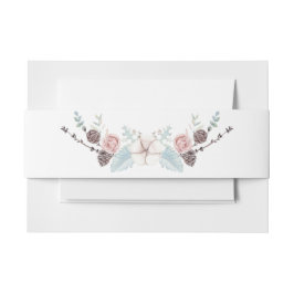 Hochzeit mit Blumen und Blattwerk Einladungsbanderole