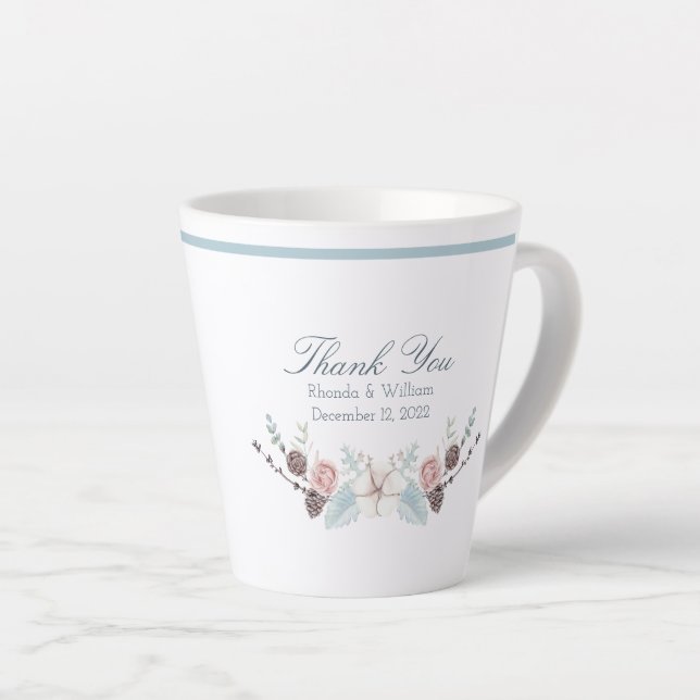 Hochzeit mit Blumen und Blattwerk Milchtasse (Rechte Ecke)