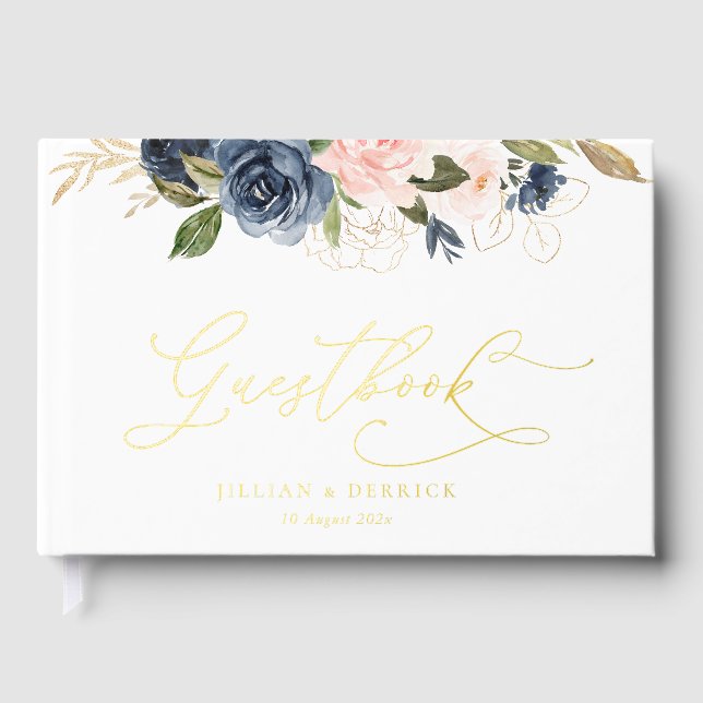 Hochzeit mit Blumen und Blüten Gästebuch (Vorderseite)