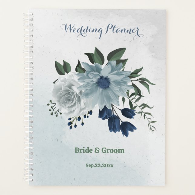 Hochzeit mit Blumen und Weiß Planer (Vorderseite)