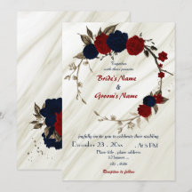 Hochzeit mit Blumenkranz in Rot und Blau