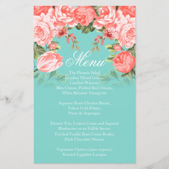 Hochzeit mit botanischer Koralle und Aquamariner B (Vorderseite)