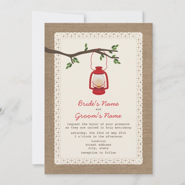 Hochzeit mit Bruch Inspiriert / Camping mit Ölträn Einladung (Vorderseite)