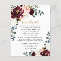 Hochzeit mit Burgund Rot Rosa und Gold Floral