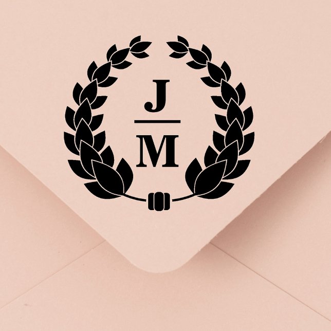 Hochzeit mit elegantem botanischem Kranz Gummistempel (Von Creator hochgeladen)