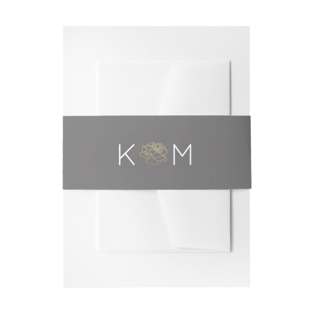 Hochzeit mit eleganter Rose Blume Einladungsbanderole (Vorderseite Beispiel)