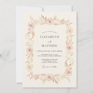Hochzeit mit errötendem Pfirsich-Blüten-Zauber Einladung