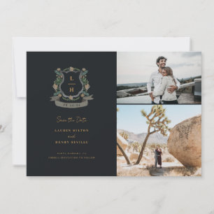 Hochzeit mit floralem Wappen Save The Date