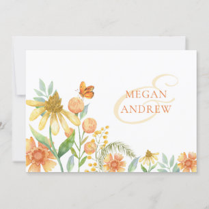 Hochzeit mit floralen Aquarellen Einladung