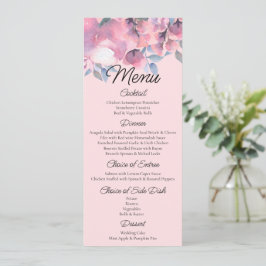 Hochzeit mit floraler Rose, Dusty Menükarte