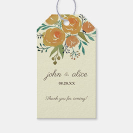Hochzeit mit gelber Orange und Creme Geschenkanhänger