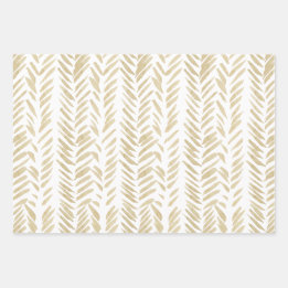 Hochzeit mit Gold Floral Geschenkpapier Set