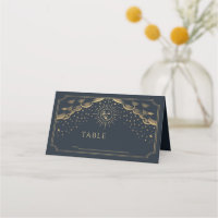 Hochzeit mit Gold & Navy Sun and Moon Tarot Card