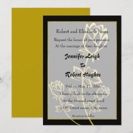 Hochzeit mit Goldfolie-Rose Einladung