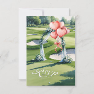 Hochzeit mit Golfball auf Grün RSVP Karte