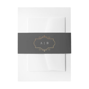 Hochzeit mit grauem Wappen Einladungsbanderole