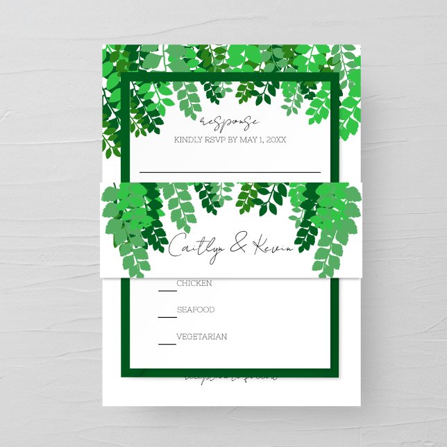 Hochzeit mit grünem Leaf Canopy Einladungsbanderole (Von Creator hochgeladen)