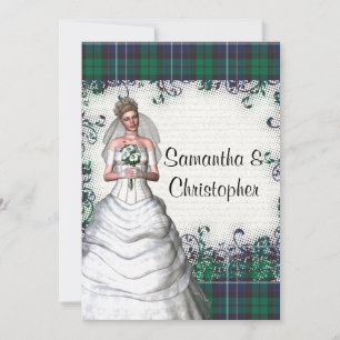 Hochzeit mit grünem Tartan Einladung