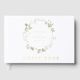 Hochzeit mit grüner Blüte und grünem Blumenkraut Gästebuch