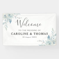 Hochzeit mit hellblauen Blumen