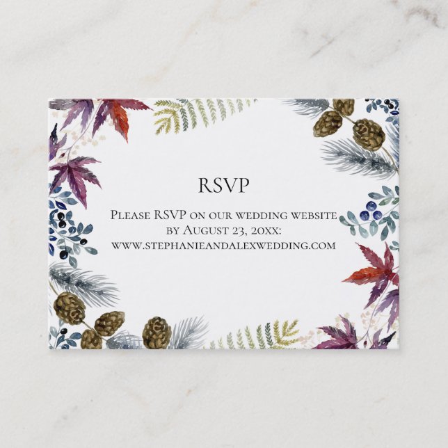 Hochzeit mit japanischem Ahorn Visitenkarte (Vorderseite)