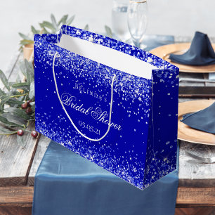 Hochzeit mit königsblauen Namen in Brautparty Große Geschenktüte