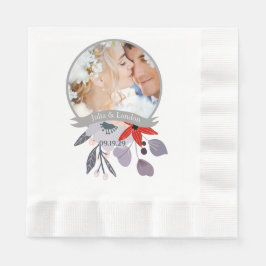 Hochzeit mit lila Rot Rosa Blauer Blumenkraut Serviette