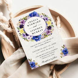 Hochzeit mit Lila Wasserfarbe und Cremfeld Einladung