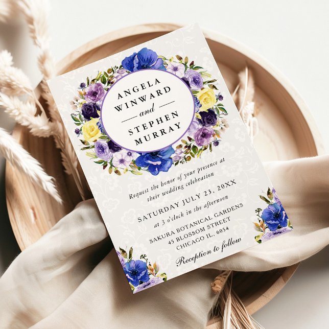 Hochzeit mit Lila Wasserfarbe und Cremfeld Einladung (Von Creator hochgeladen)