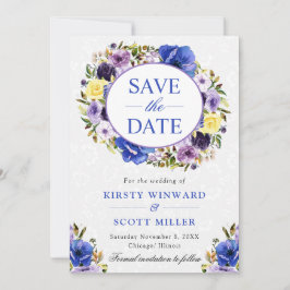 Hochzeit mit Lila Wasserfarbe und Cremfeld Save The Date