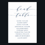 Hochzeit mit Minimalistischen Schriftzeichen in Na Tischnummer<br><div class="desc">Anpassbare Sitzpläne für die Tischnummer. Es ist mit einem marineblauen whimsical Skript und klassische Typografie. Personalisieren Sie Ihre persönlichen Daten,  indem Sie Ihre eigenen Daten hinzufügen. Dieser minimalistische Tisch ist ideal für Hochzeiten,  Babyduschen,  Brautpartys,  Geburtstage und vieles mehr.</div>