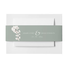 Hochzeit mit moderner Sage Green Orchid Einladungsbanderole
