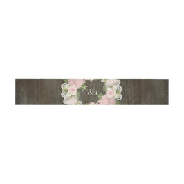 Hochzeit Mit Monogramm Holz rustikal dunkler Holzb Einladungsbanderole