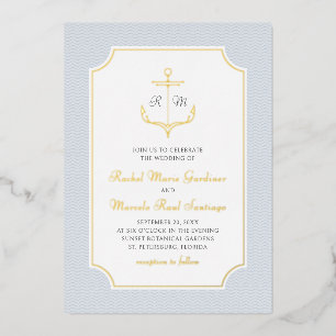 Hochzeit mit nautischem Anker Folieneinladung