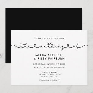 Hochzeit mit niedlichem verbindendem Schriftart Einladung