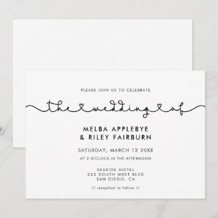 Hochzeit mit niedlichem verbindendem Schriftart Einladung